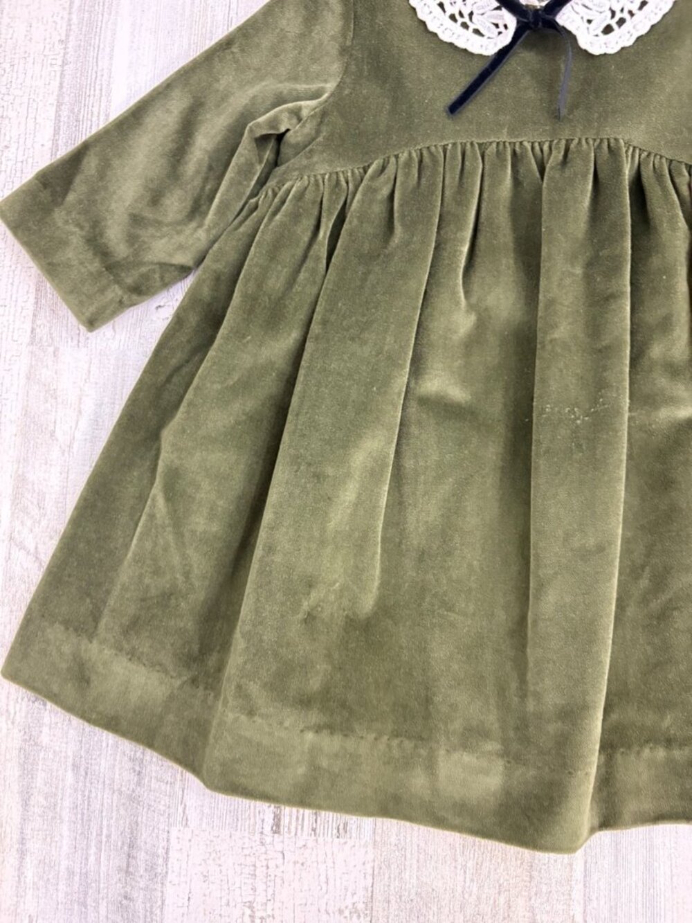 La Coqueta Girls Sz 3T Antonella Green Velvet Dress NWT - Picture 7 of 16